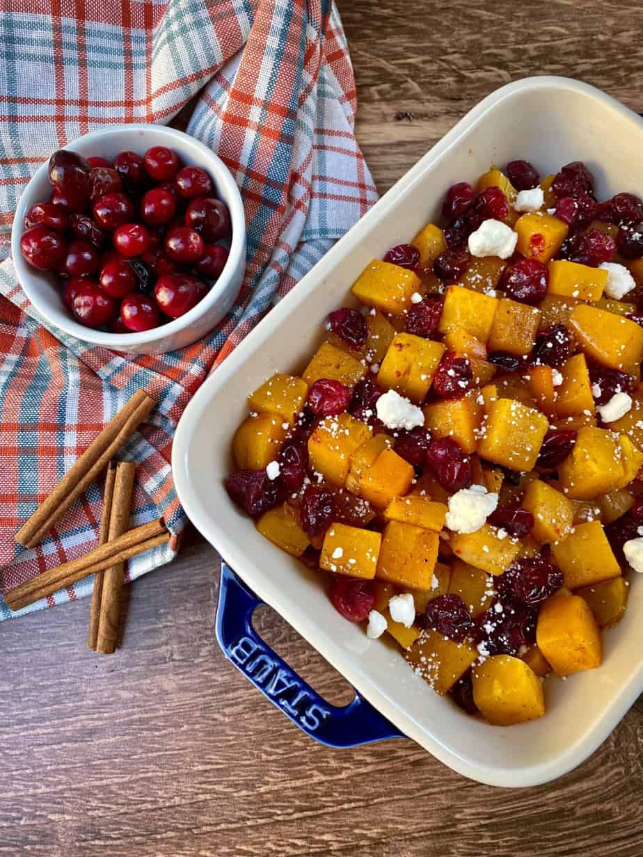 Maple Roasted Butternut Squash and Cranberries - Happy Honey Kitchen