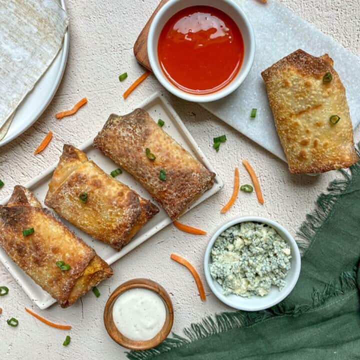 Air Fryer Buffalo Chicken Egg Rolls Happy Honey Kitchen