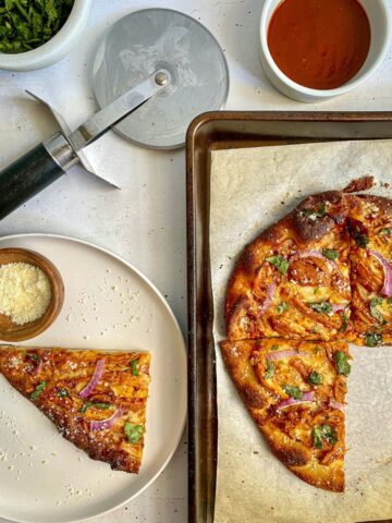 BBQ Chicken Flatbread - Happy Honey Kitchen