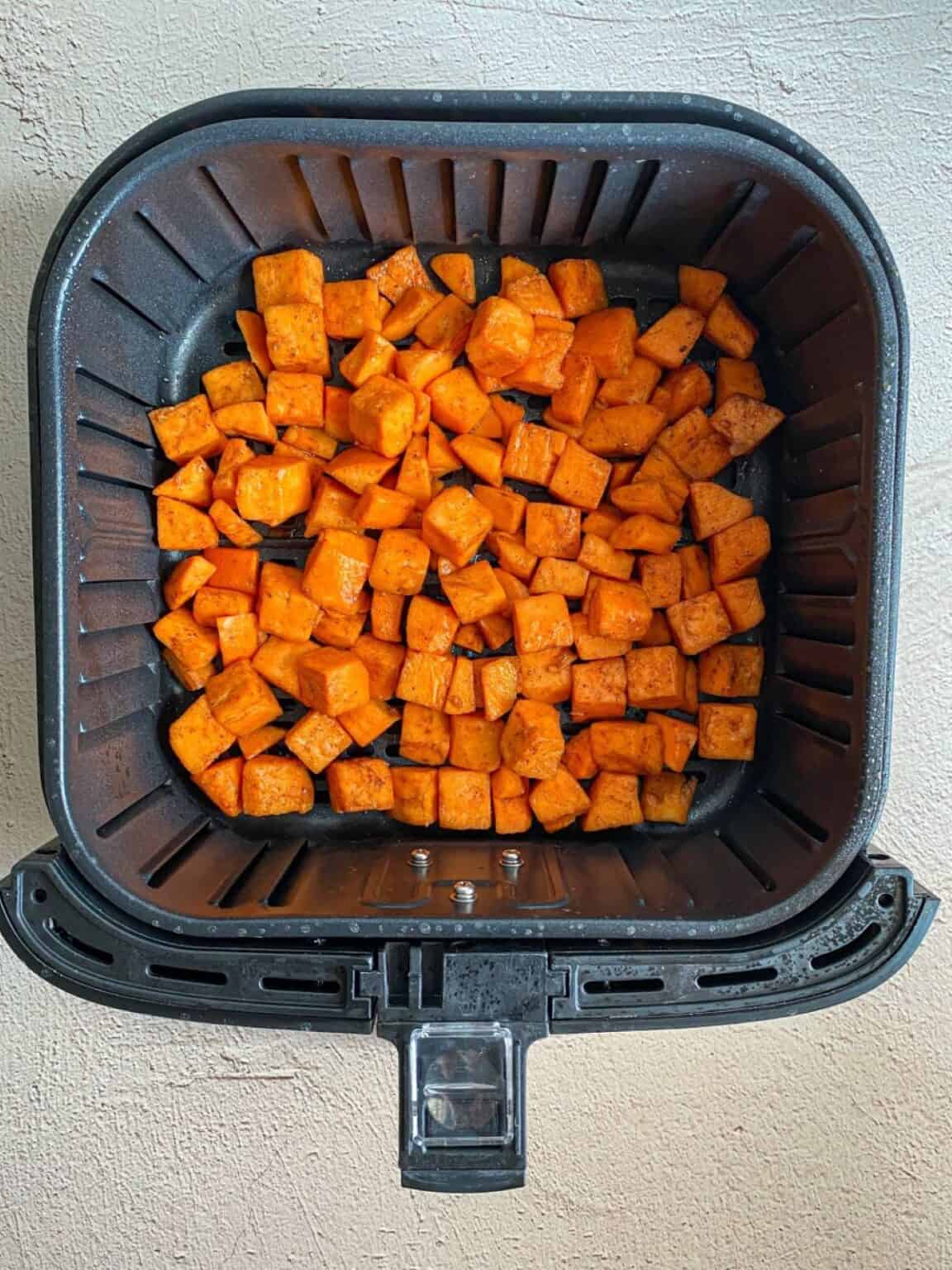 Maple Cinnamon Air Fryer Sweet Potato Cubes