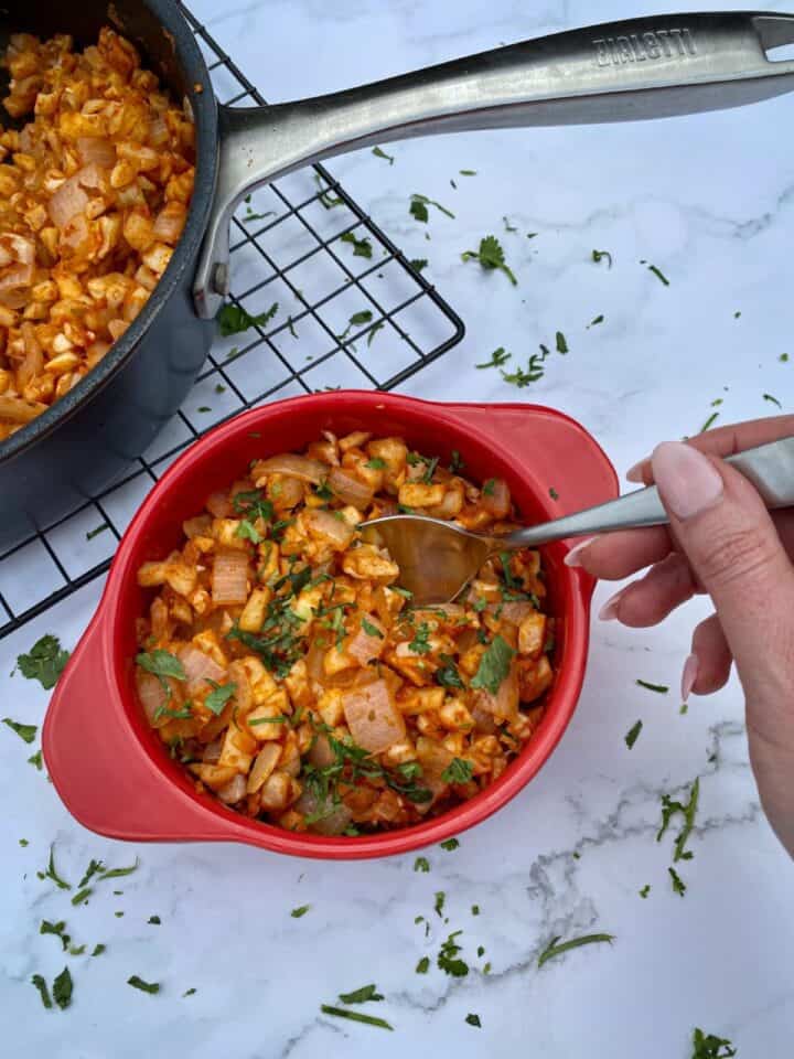 Cauliflower Spanish Rice with Salsa Happy Honey Kitchen