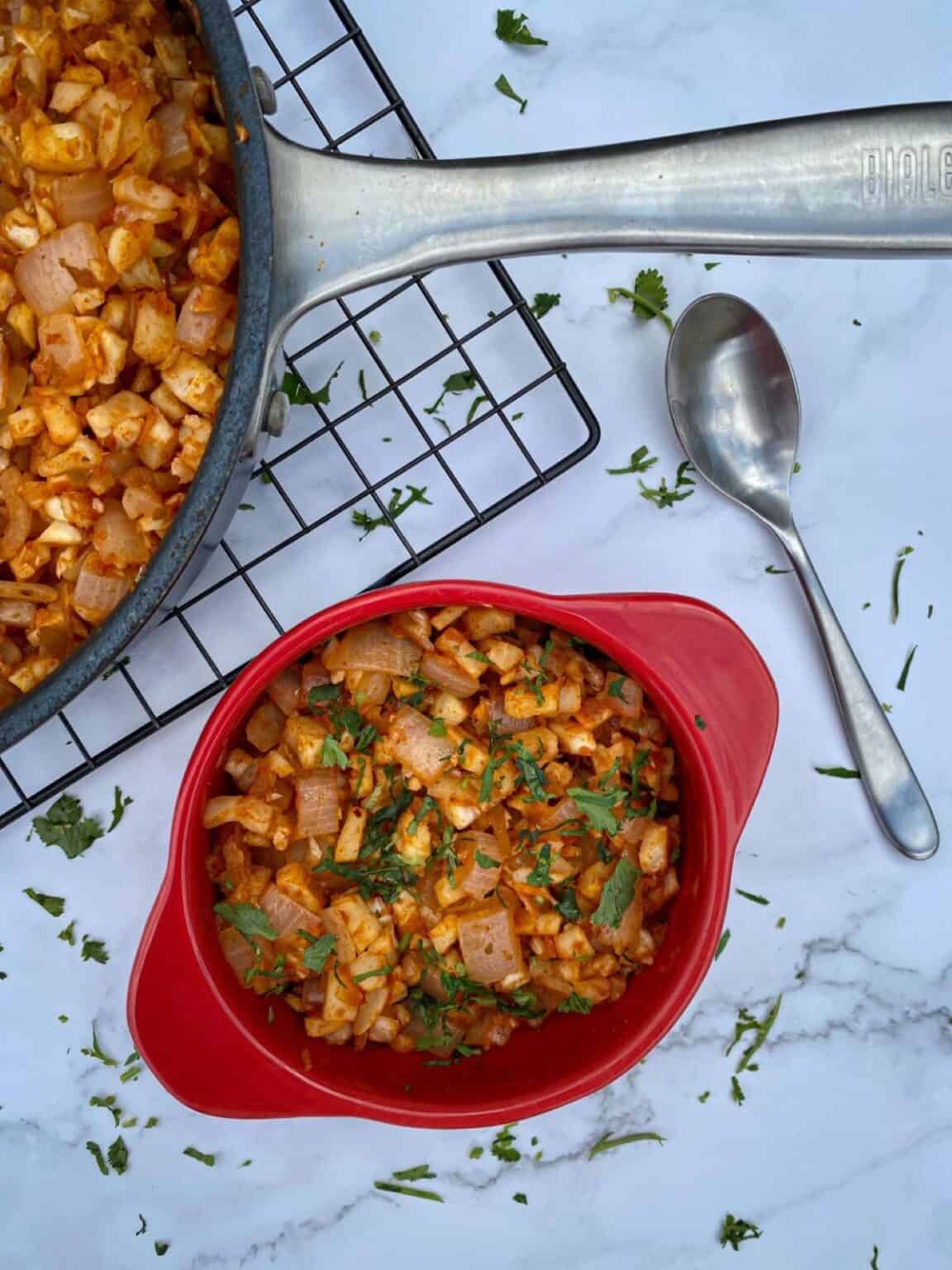 Cauliflower Spanish Rice with Salsa Happy Honey Kitchen