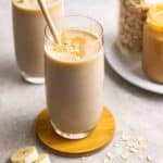Meal replacement smoothies with Peanut Butter, Banana, and Oatmeal.