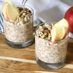 Apple sauce overnight oats in a jar.