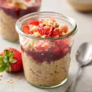 Peanut butter and jelly overnight oats.