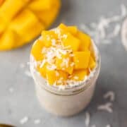 Overnight oats with mango.