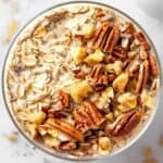 Brown sugar overnight oats with pecans.